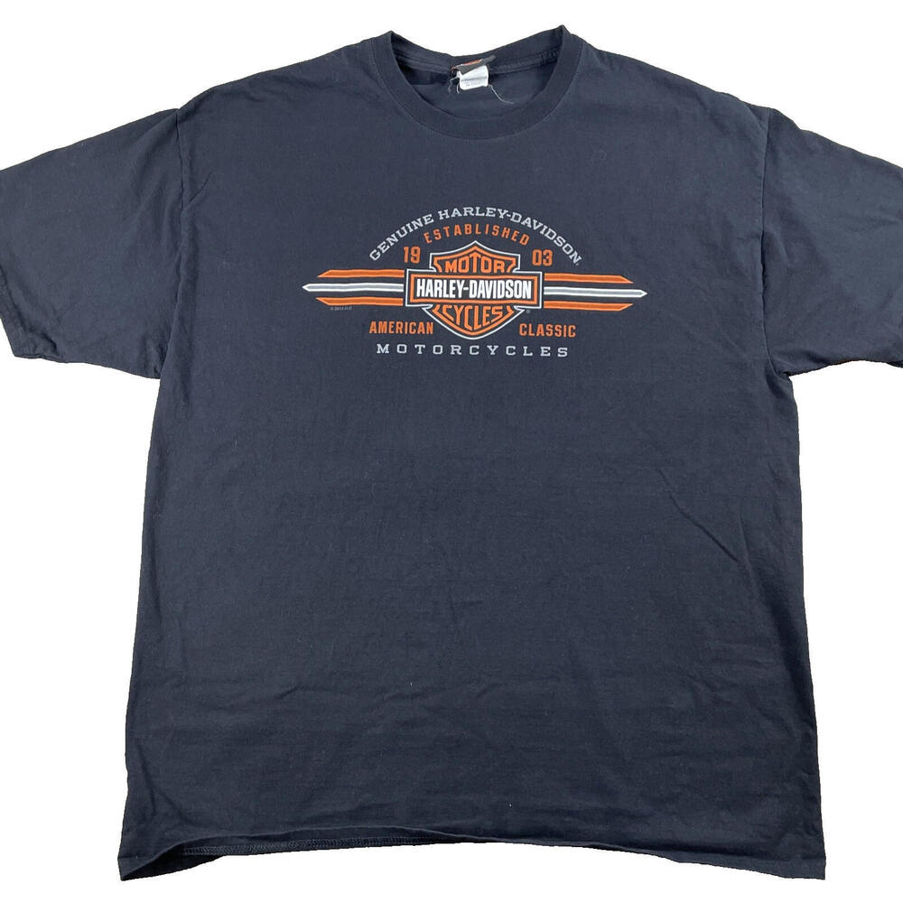Vtg. Official Harley Davidson Cotton T-Shirt 2XL Classic Logo Design Y2K